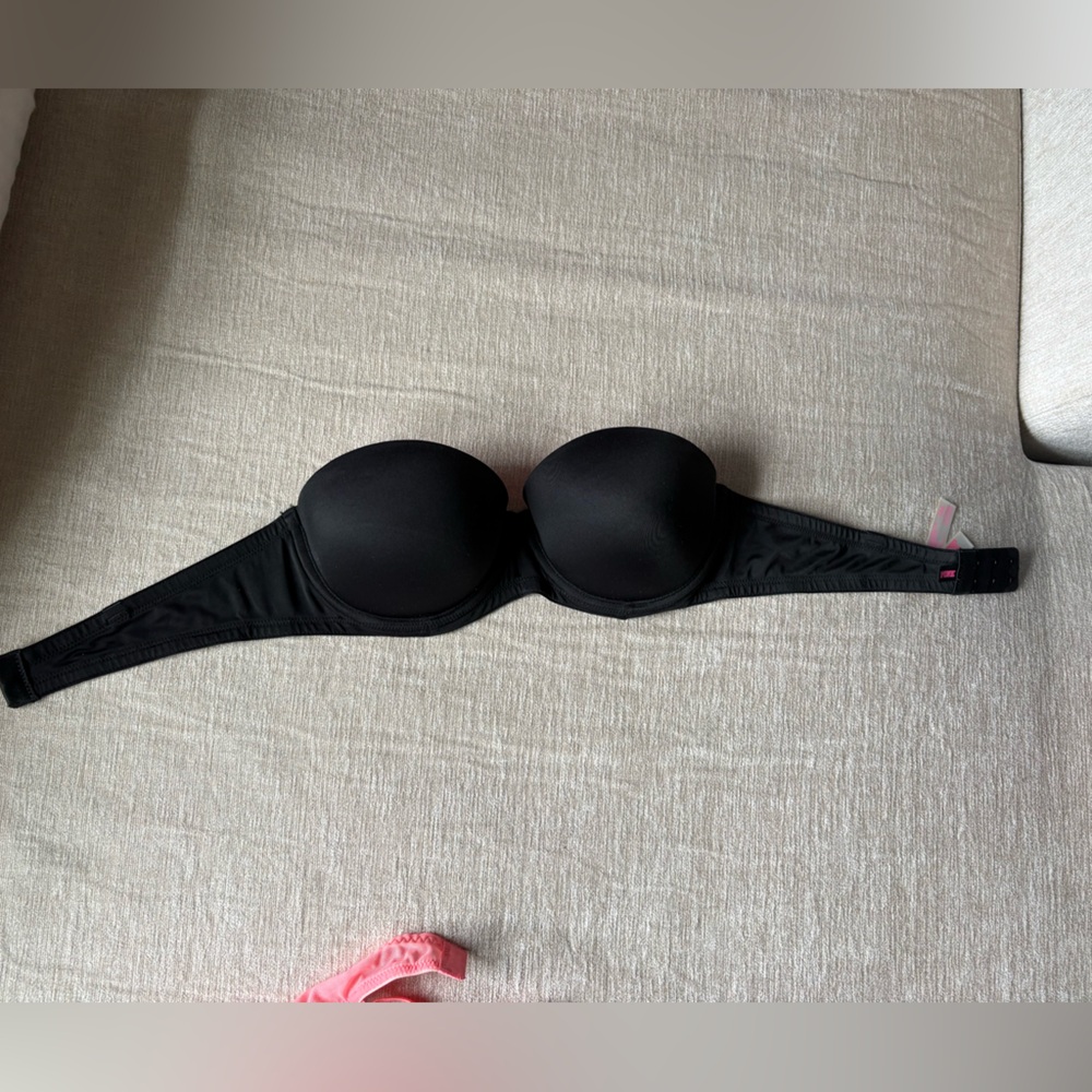 PINK Victoria's Secret Black Strapless Push-Up Bra 34A - Picture 6 of 6
